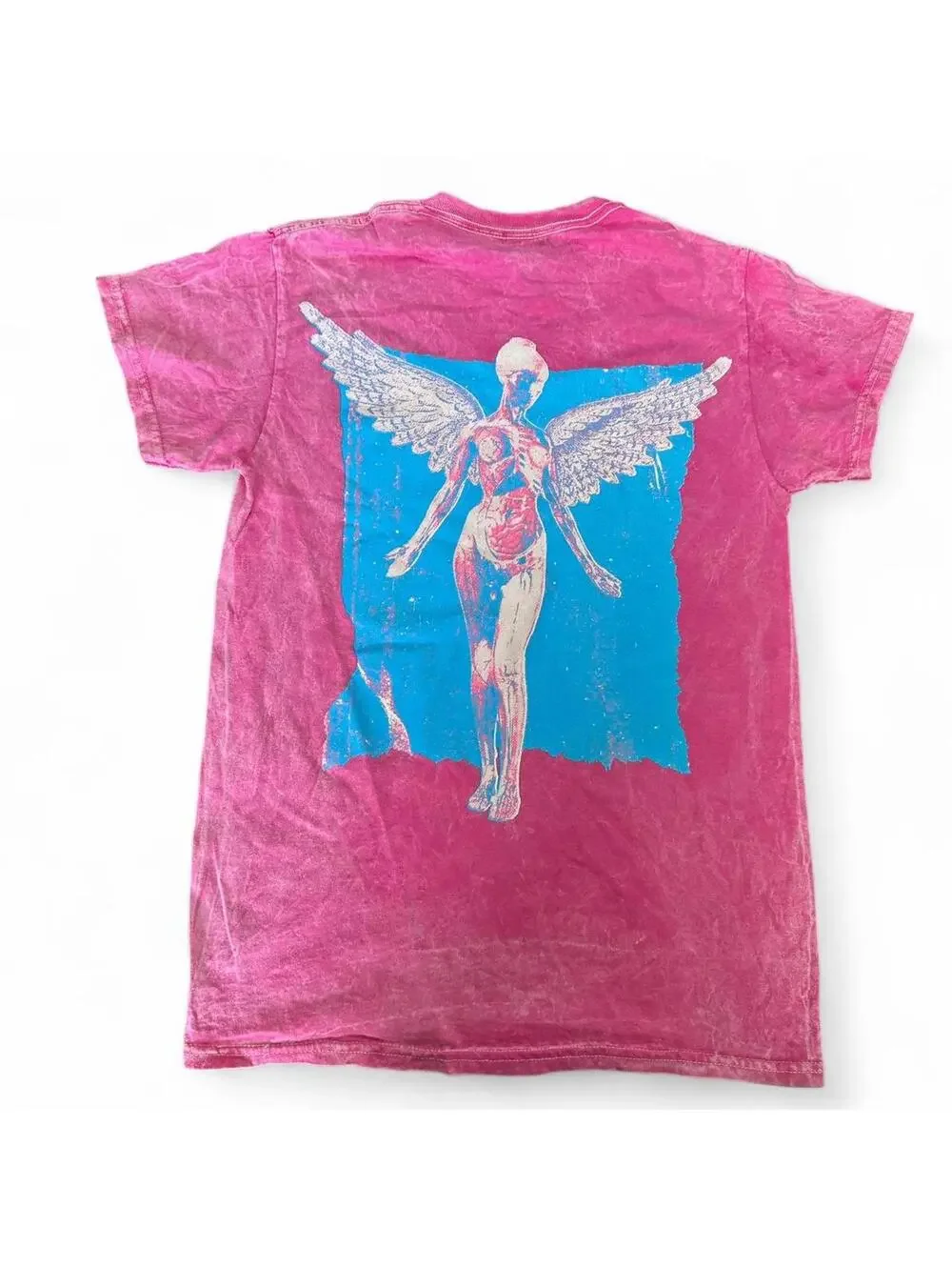 NIRVANA In Utero Pink Bleach Dye Tee - Small